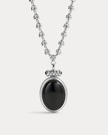 The Midnight Mesa Pendant Necklace | Black Agate | Silver