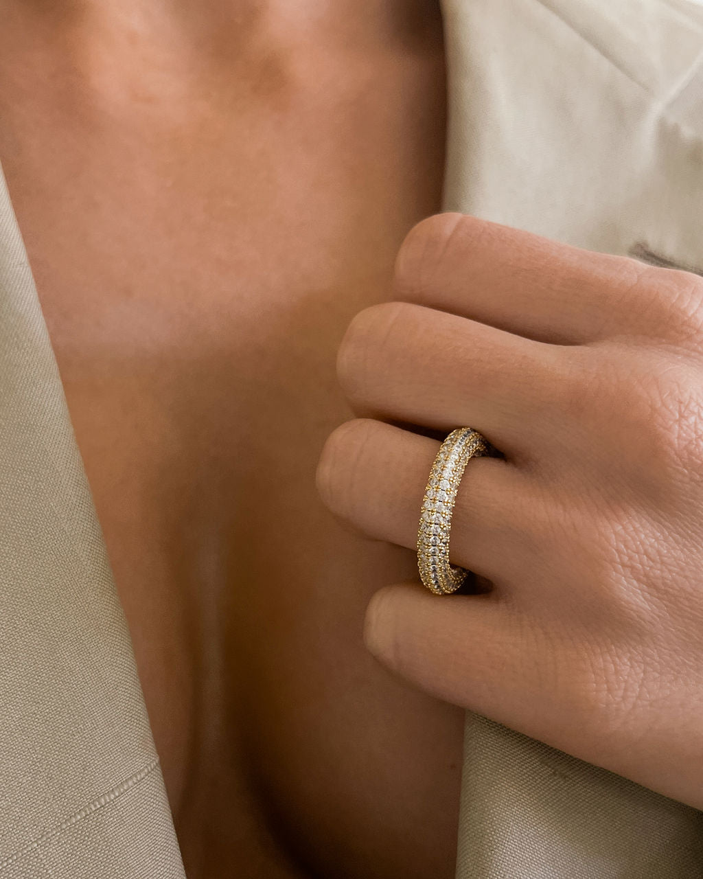 Pave Amalfi Ring | Cubic Zirconia | Gold