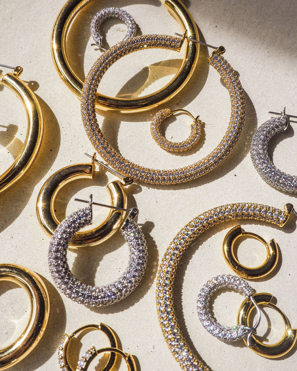 Pave Baby Amalfi Hoops - Gold | Plated Gold