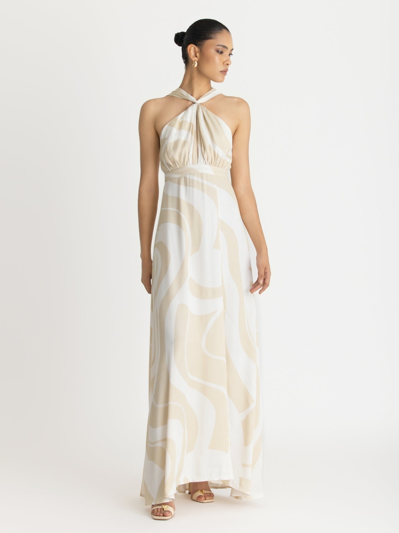 Lyra FSC® Certified Viscose Dress | Luze Ivory