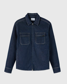 Mens | Denim Zip-Up Shirt | Dark Indigo
