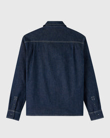 Mens | Denim Zip-Up Shirt | Dark Indigo