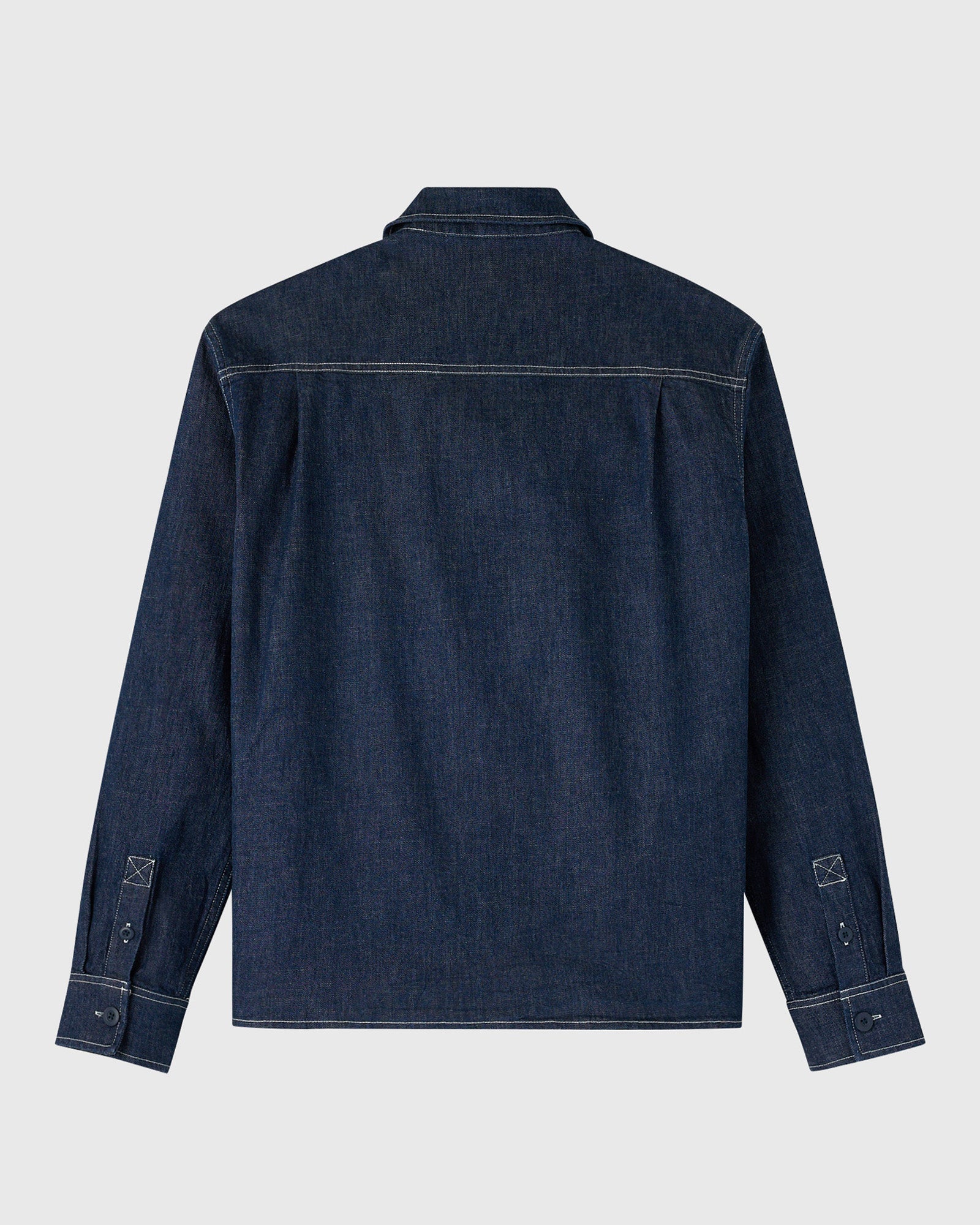 Mens | Denim Zip-Up Shirt | Dark Indigo