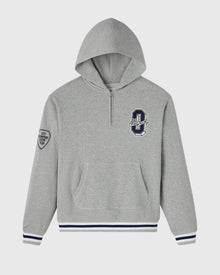 Mens | Varsity O Quarter-Zip Hoodie | Heather Grey