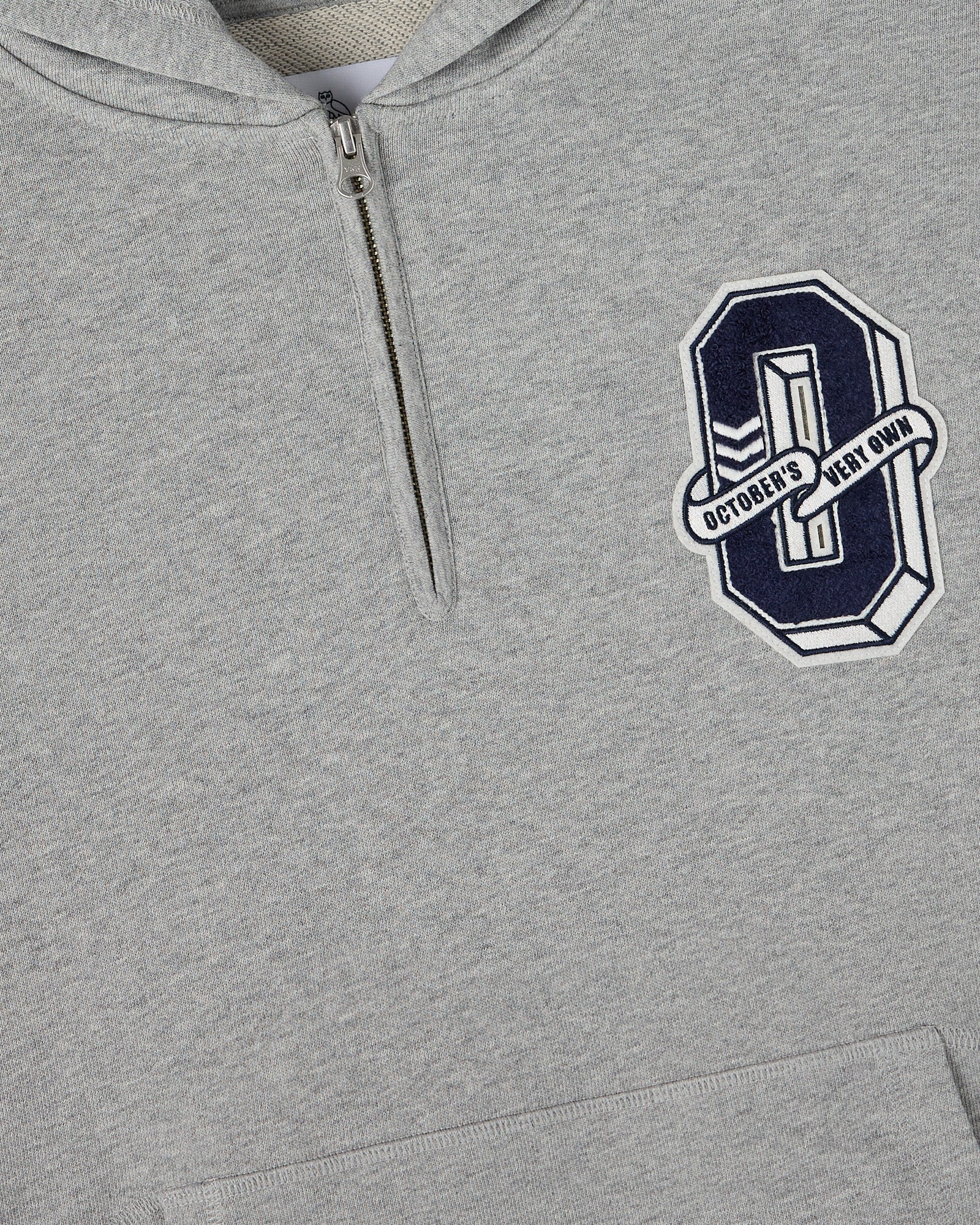 Mens | Varsity O Quarter-Zip Hoodie | Heather Grey