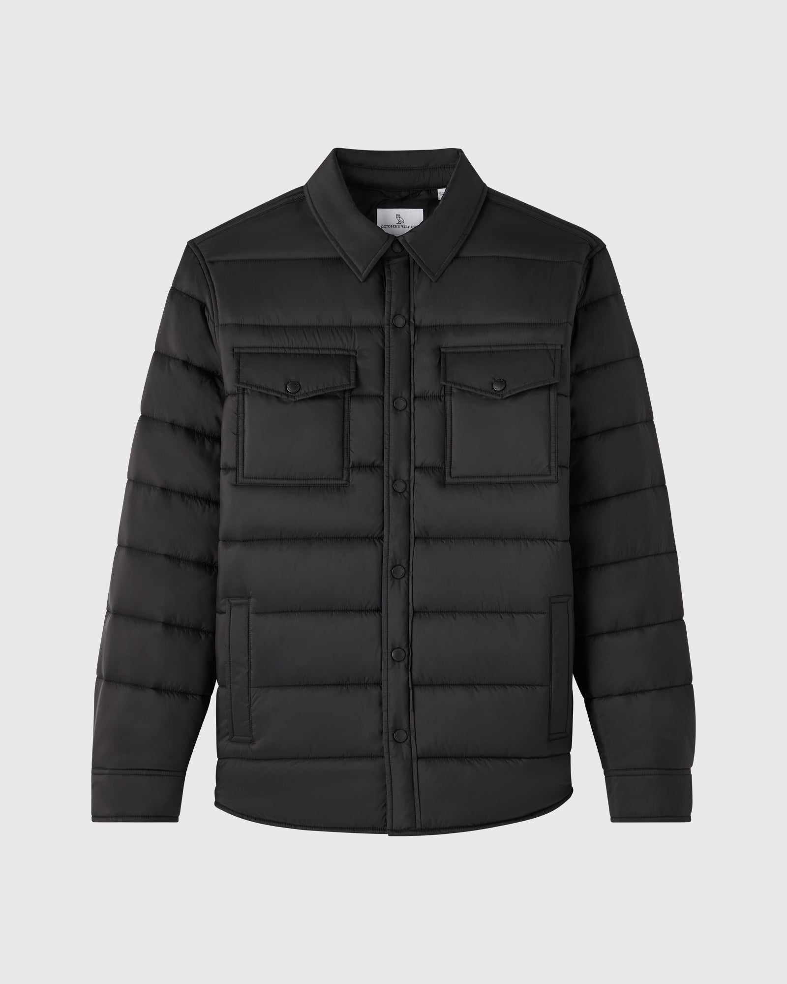 Mens | Nylon Quilted Shirt Jacket | Black