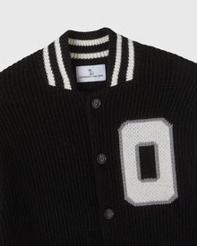 Knit Varsity Jacket - Black