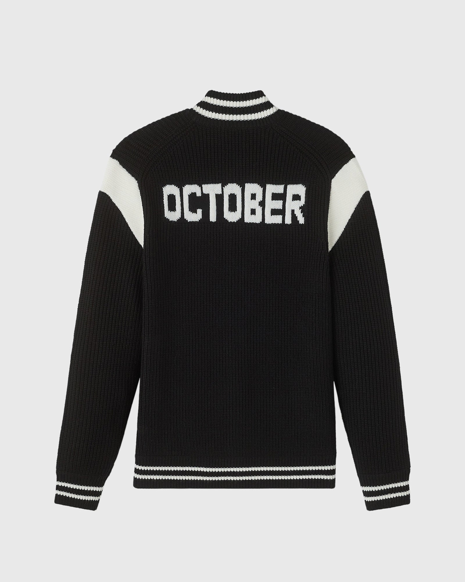 Knit Varsity Jacket - Black