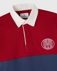 Mens | Color Block Rugby Polo | Garnet