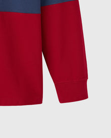 Mens | Color Block Rugby Polo | Garnet