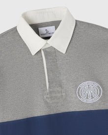 Mens | Color Block Rugby Polo | Heather Grey
