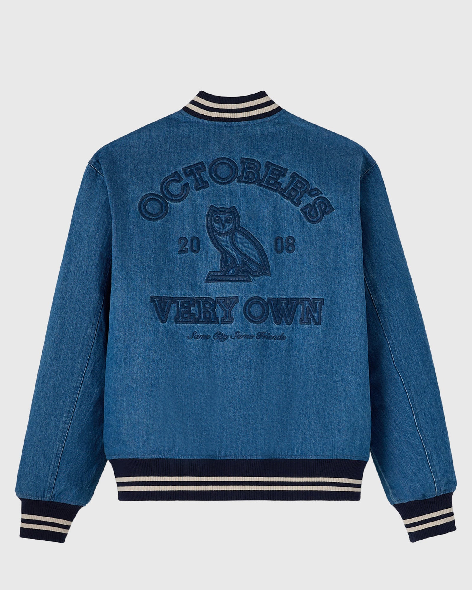 Denim Varsity Jacket - Rinse Wash