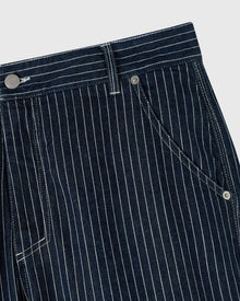 Mens | Pinstripe Denim Painter's Pant | Washed Indigo