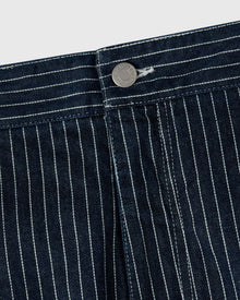 Mens | Pinstripe Denim Painter's Pant | Washed Indigo