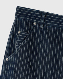 Mens | Pinstripe Denim Painter's Pant | Washed Indigo
