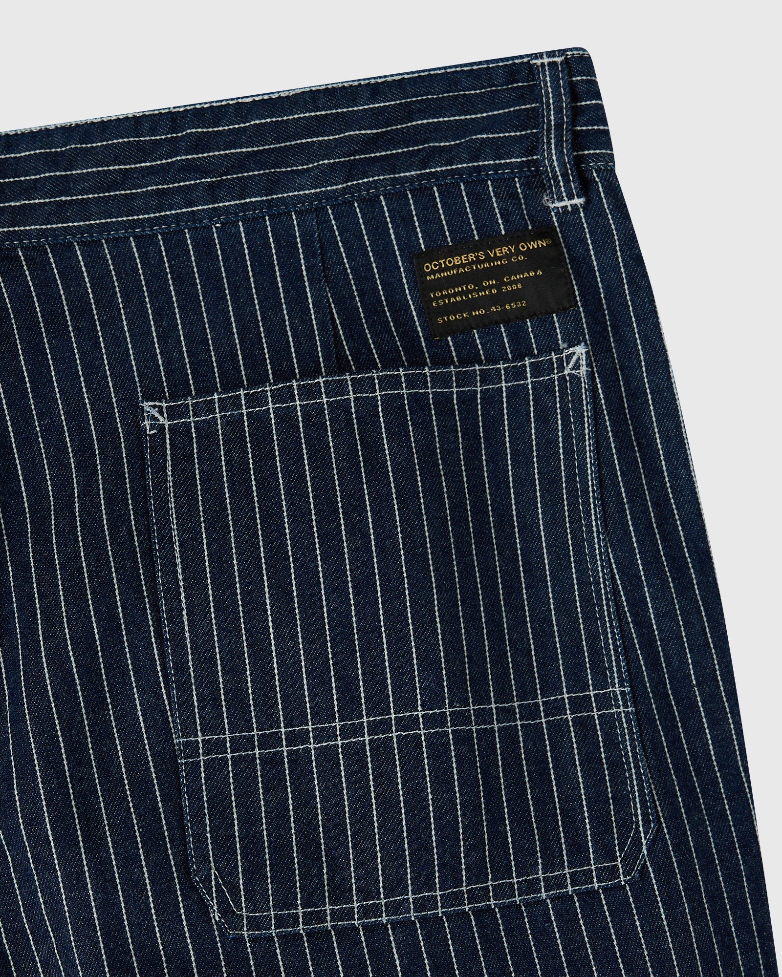 Mens | Pinstripe Denim Painter's Pant | Washed Indigo