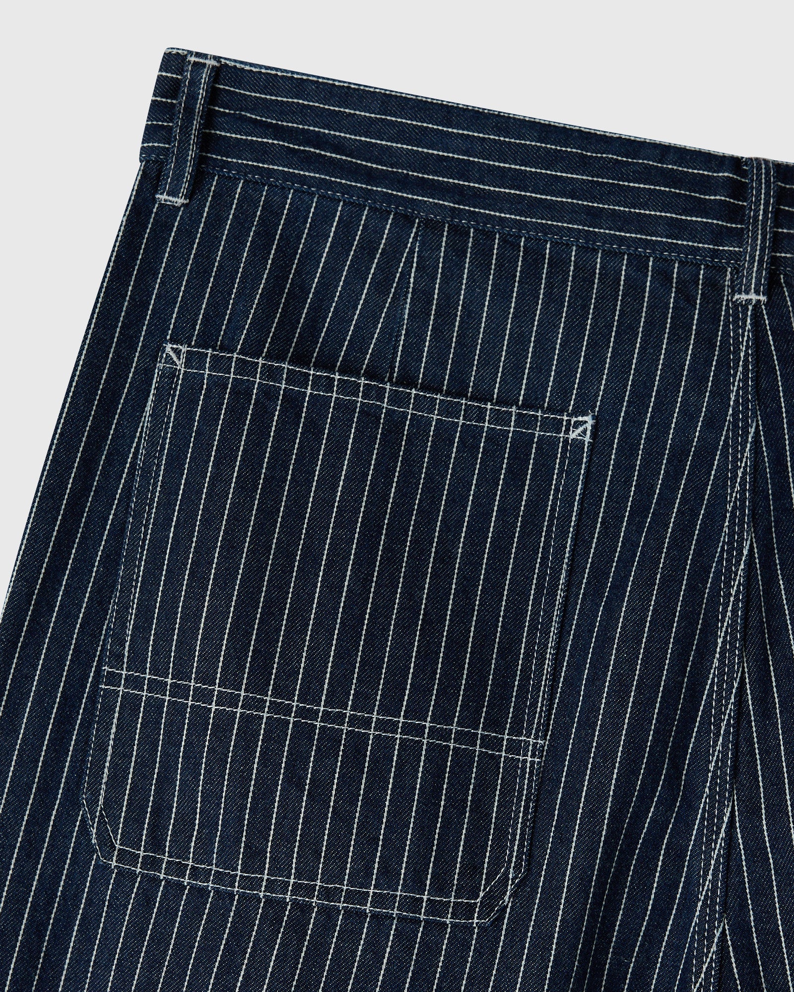 Mens | Pinstripe Denim Painter's Pant | Washed Indigo