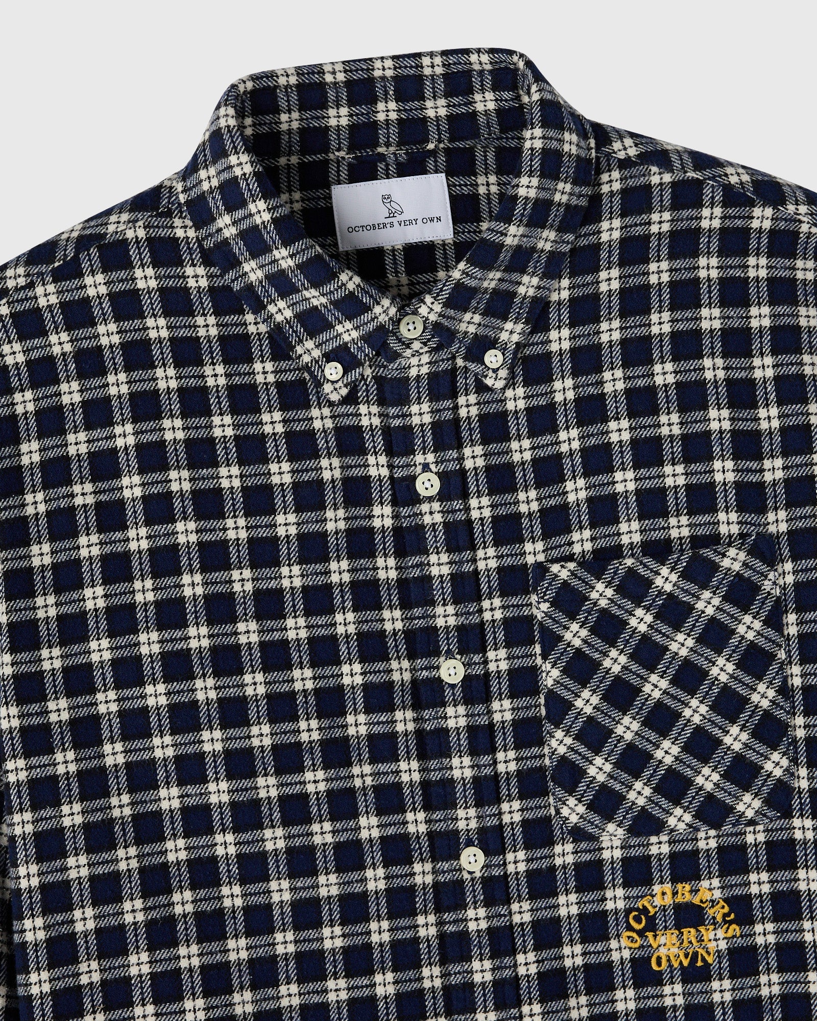 Mens | Plaid Flannel Shirt | Navy/White