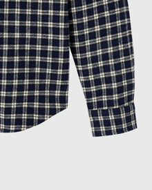 Mens | Plaid Flannel Shirt | Navy/White