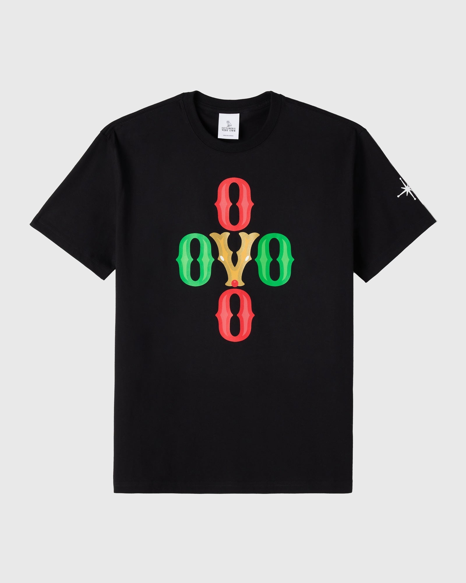 Reindeer Pom Pom Tee - Black