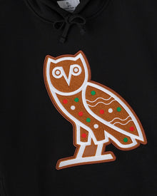 Gingerbread Owl Hoodie - Black