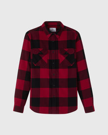 Plaid Flannel Shirt - Deep Red
