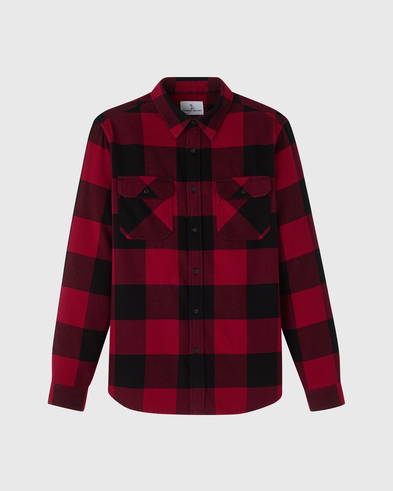 Plaid Flannel Shirt - Deep Red