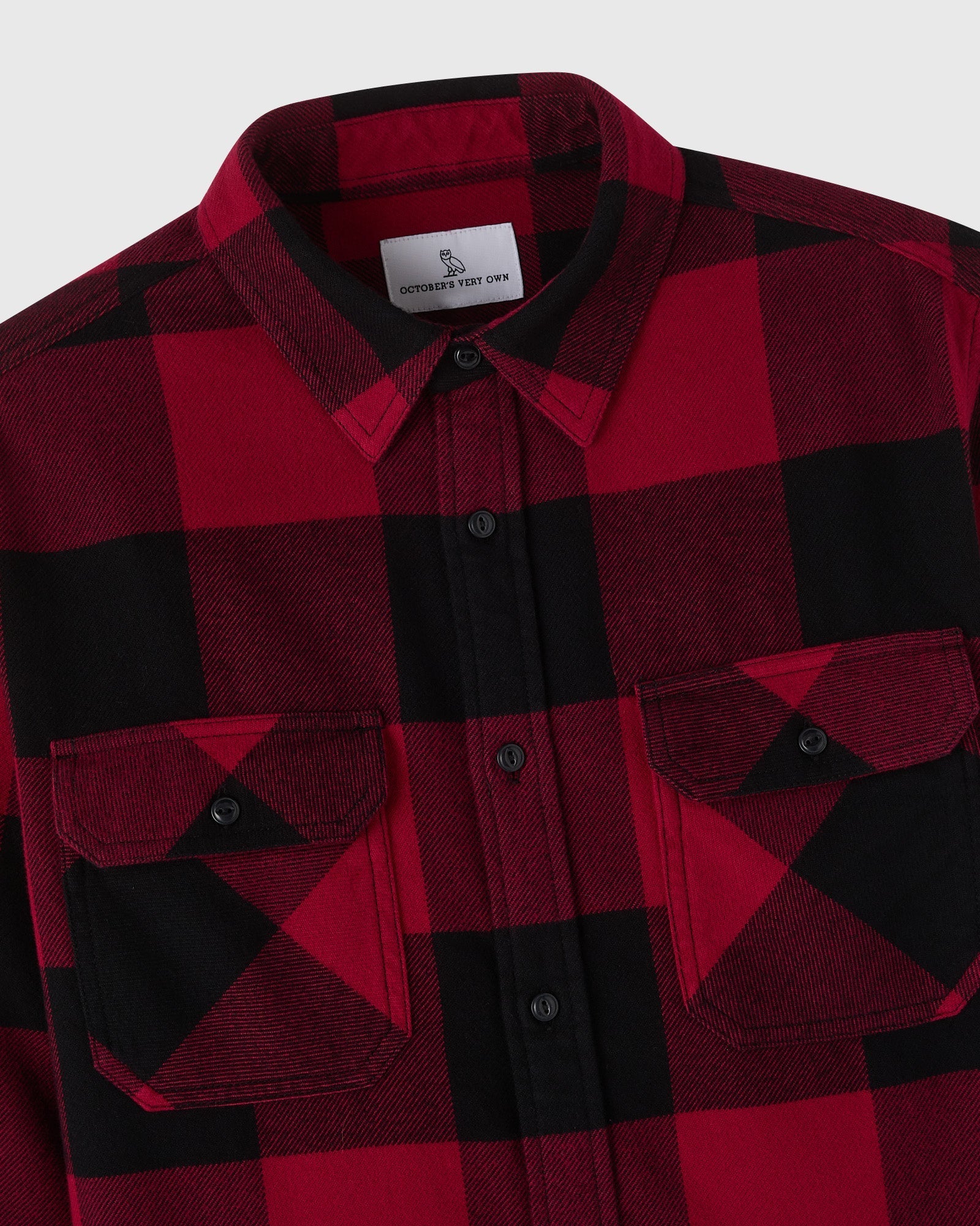 Plaid Flannel Shirt - Deep Red