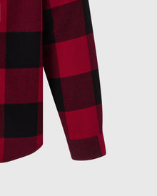Plaid Flannel Shirt - Deep Red