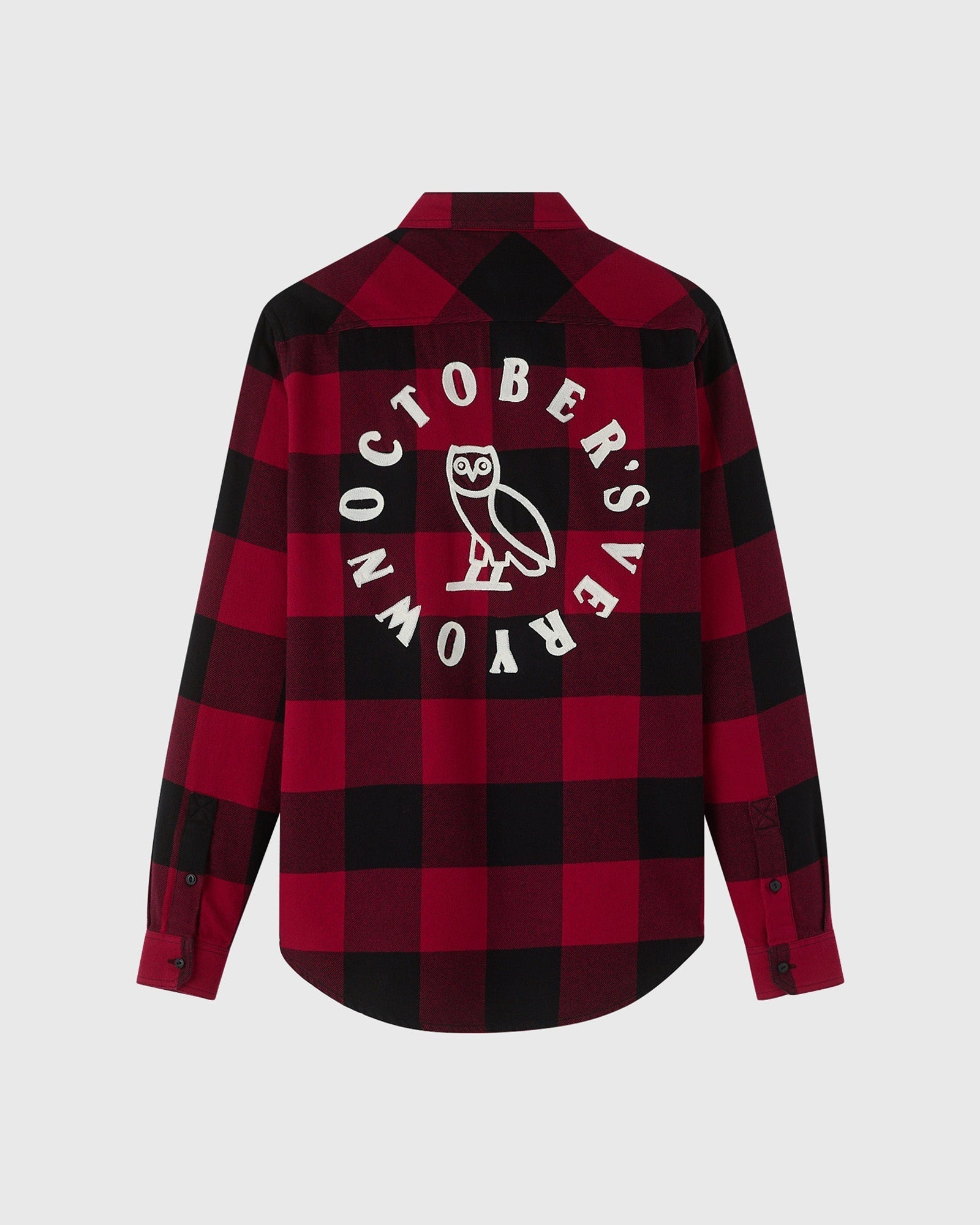 Plaid Flannel Shirt - Deep Red