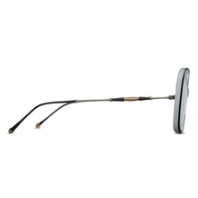 M2035 Square Sunglass | Black/White | Silver Mirror Lens | 53MM