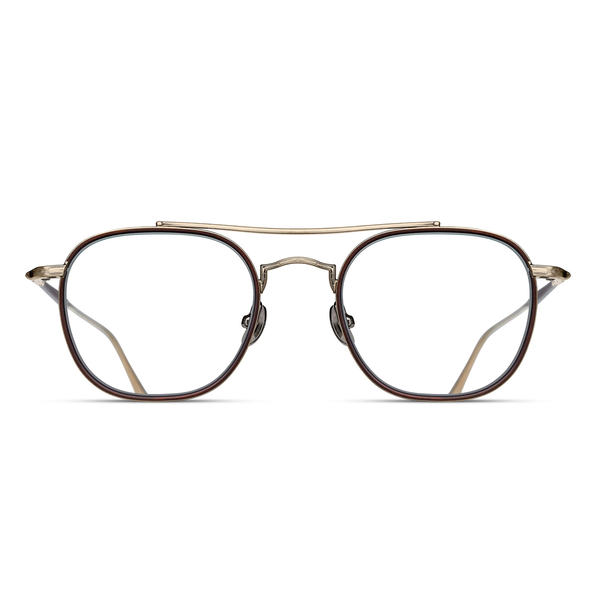 M3077 Aviator Optical | Matte Taupe/Antique Gold | Clear Lens | 49MM