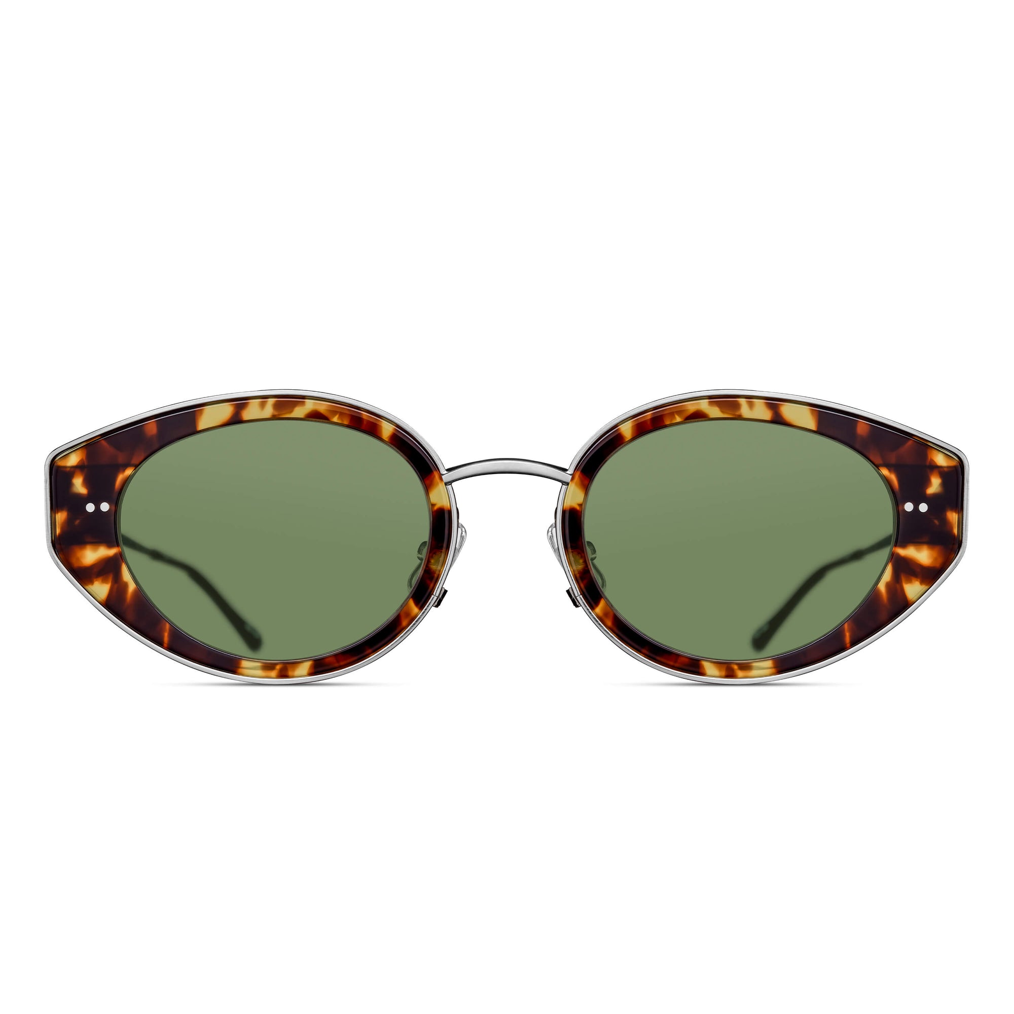 M3120 Cat Eye Sunglass | Tokyo Tortoise/Brushed Silver | Sage Green Lens | 52MM
