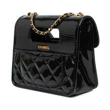 Chanel | Pre-Owned Mini Quilted Patent Graphic Catch Flap | Black