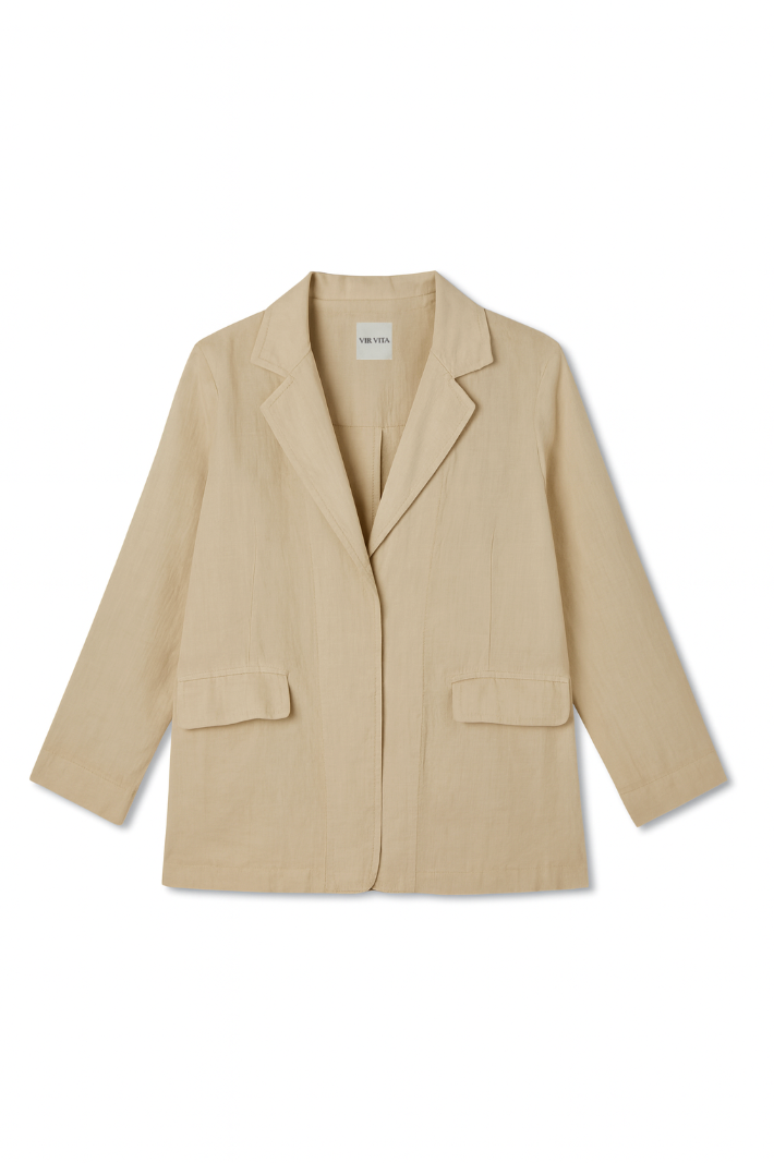 Margaret Linen Blazer | Beige