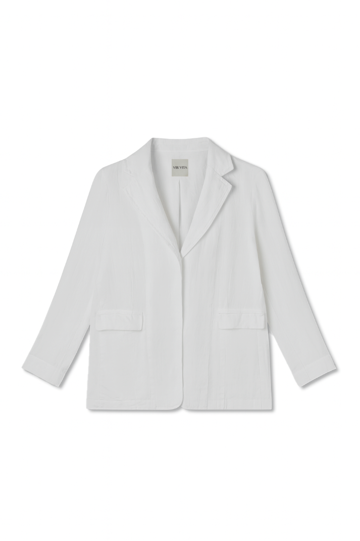 Margaret Linen Blazer | White