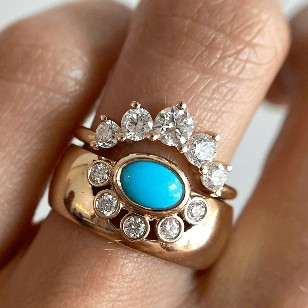 Women | Apollonia Turquoise Cigar Band | 14k Rose Gold