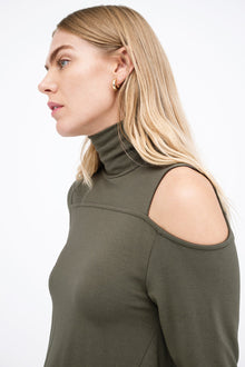 Zoya Sweatshirt Tunic | Olive Green