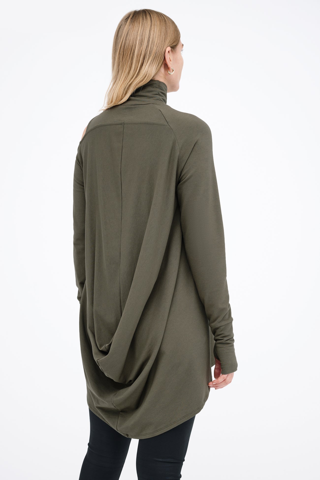 Zoya Sweatshirt Tunic | Olive Green