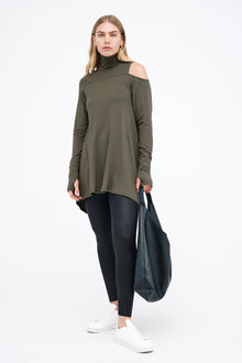 Zoya Sweatshirt Tunic | Olive Green