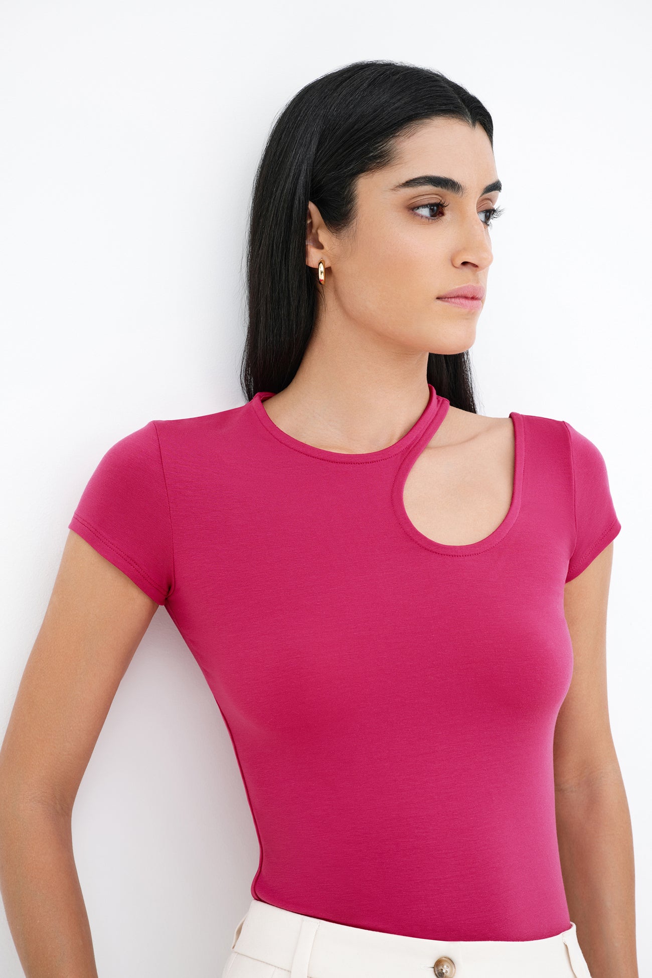 Rocio Cutout Top | Raspberry