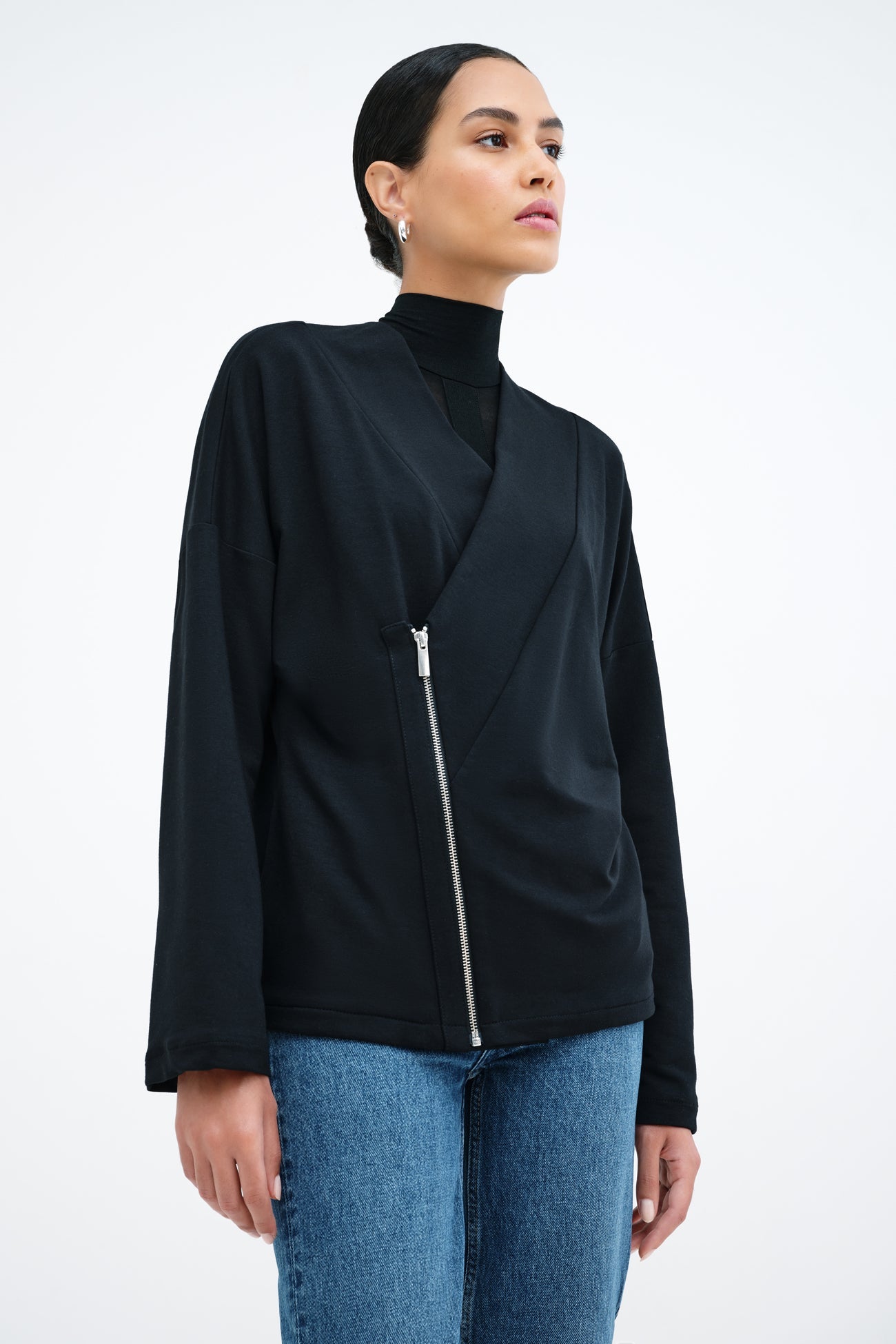 Tillary Sweatshirt Jacket | Black