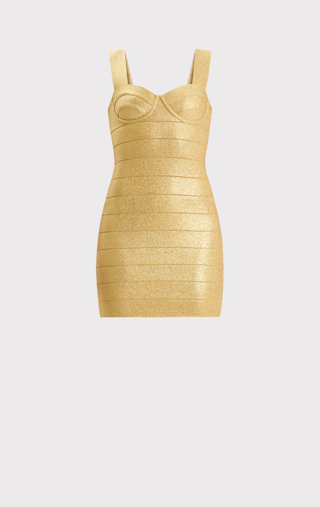 Disco Knit Bustier Mini Dress | Metallic Gold