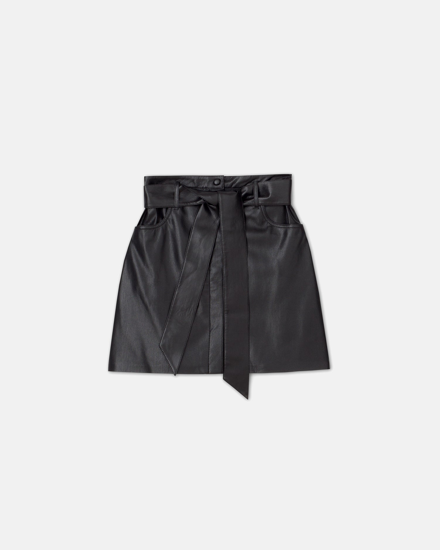 Meda Saleokobor Alt-Leather Mini Skirt | Black