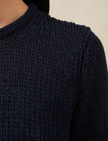 Womens | The Open-Weave Crewneck | Navy Melange