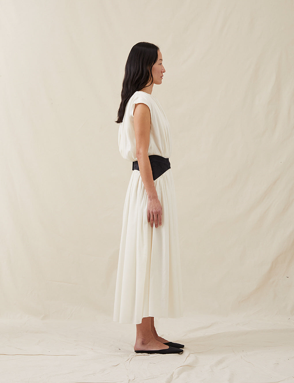 Womens | The Soft Gathered Dress | Ivory