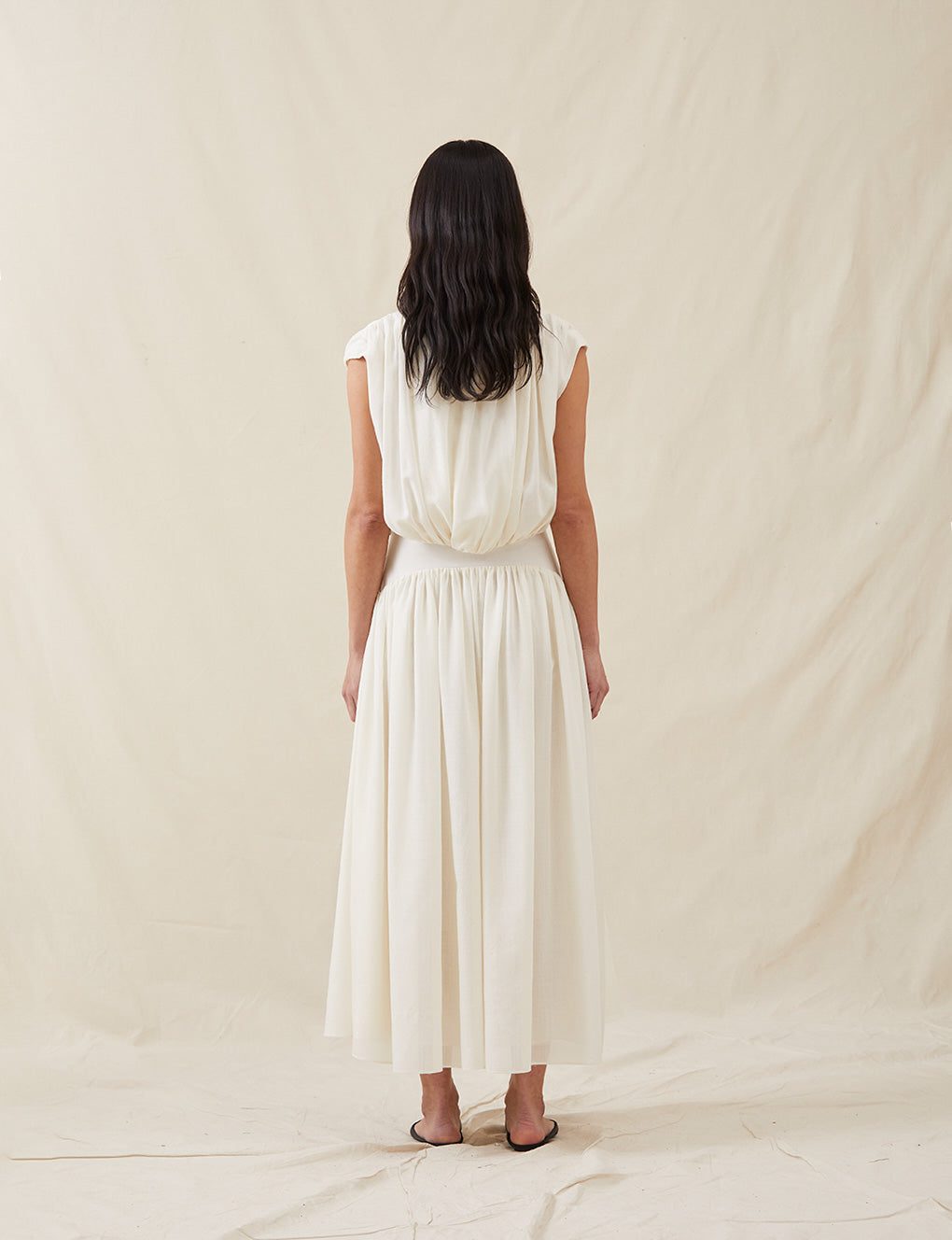 Womens | The Soft Gathered Dress | Ivory