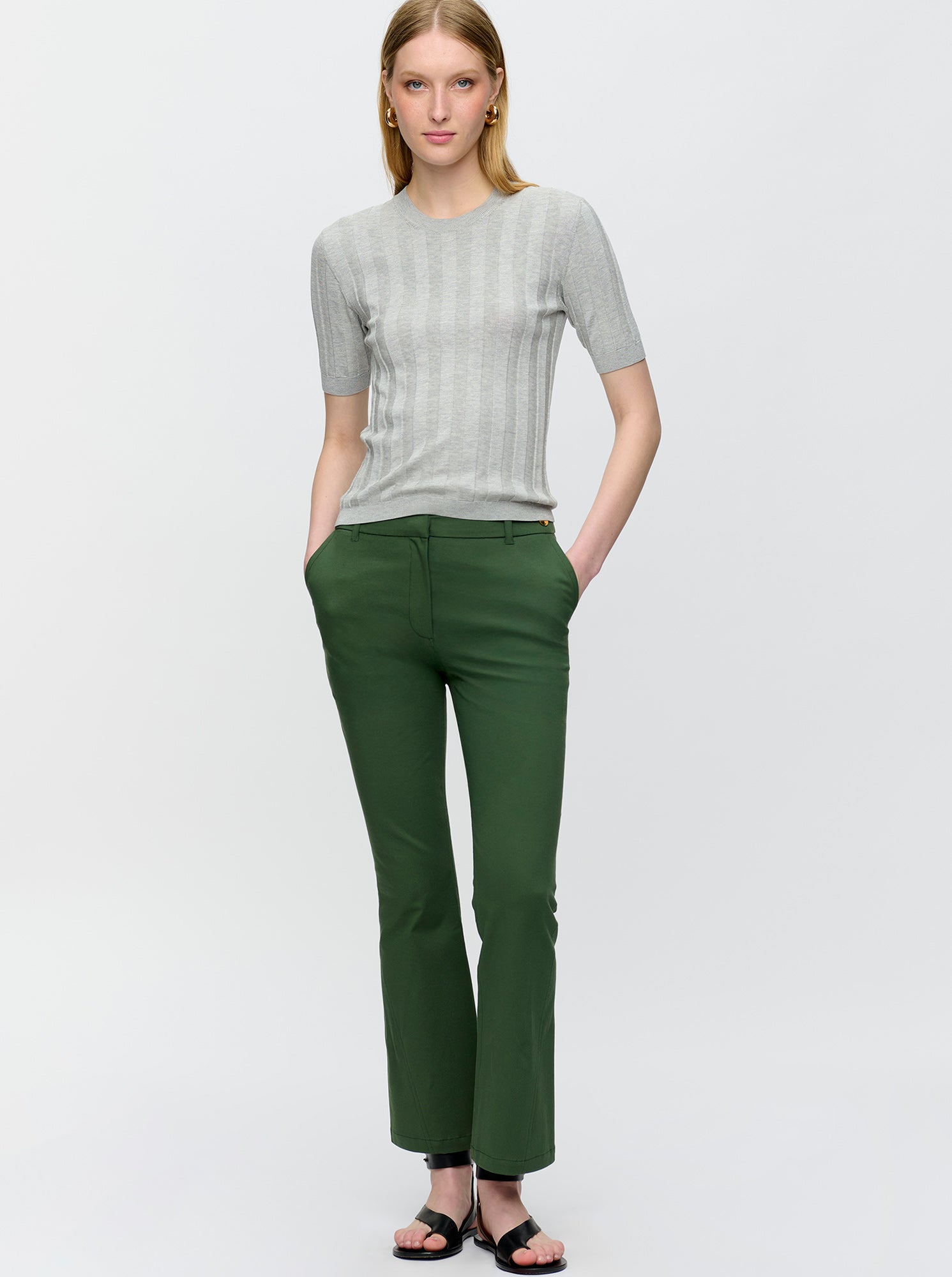 Mila Cropped Pant | Military