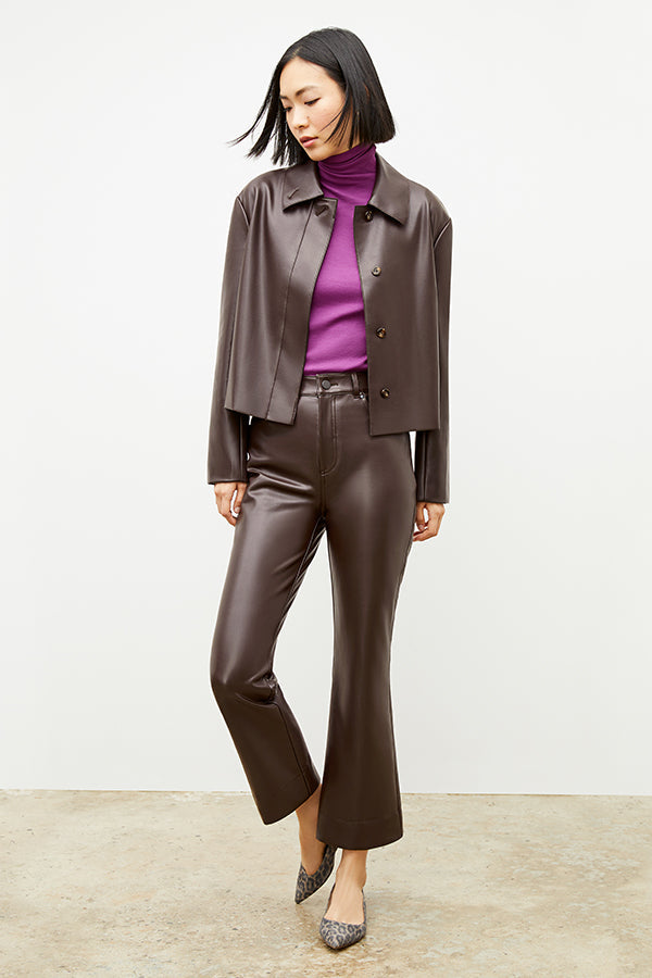 Front image of a woman wearing the nicky jacket in brown | Exclude | Grid