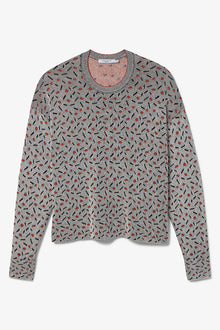 Packshot image of the Tyler Sweatshirt in Brick and Black | Exclude 